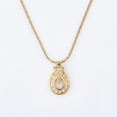 Christian Dior, Vintage, Diamante Pendant on 37cm Chain