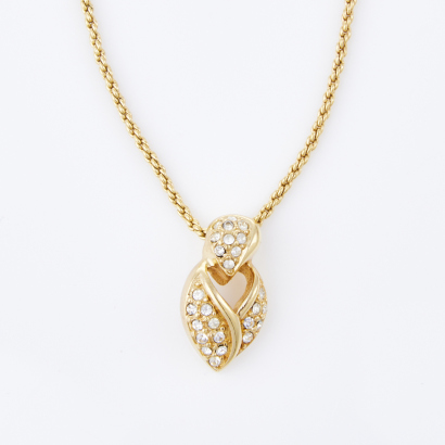 Christian Dior, Vintage, Diamante Pendant on 37 cm Chain