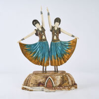 After Demetre Chiparus, "The Dolly Sisters" Art Deco Sculpture