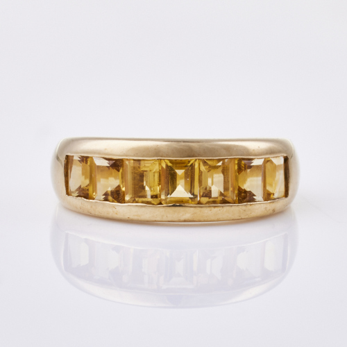 9ct Yellow Gold, Channel Set .90ct Citrine Ring