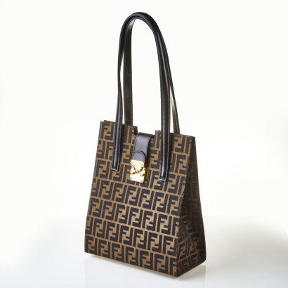 Fendi&nbsp;Zucca Shoulder Tote Bag