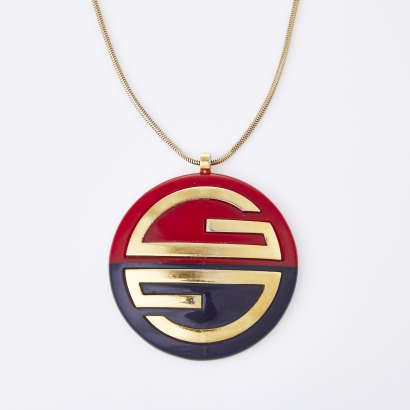 Givenchy Large Statement Logo Vintage Necklace