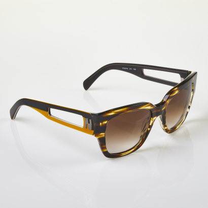 Fendi Blonde Havana Brown Square Sunglasses with Case