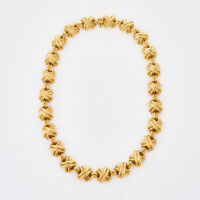18ct Yellow Gold, 42cm Tiffany & Co Signature 'X' Necklace