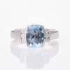 18ct White Gold, Aquamarine / .12ct Diamond Ring