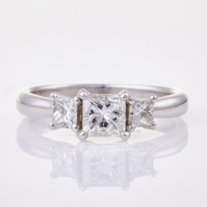 Platinum, Modern, 1.20ct Princess cut Diamond Ring