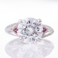 An Important, Platinum, Modern, 3.32ct Diamond / .43ct Argyle Pink Diamond Ring
