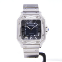 Stainless Steel, 33.5mm Cartier, Santos Automatic Wristwatch