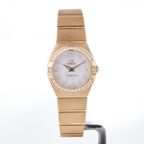 18ct Rose Gold, Ladies 24mm, Omega Constellation Quartz Wristwatch