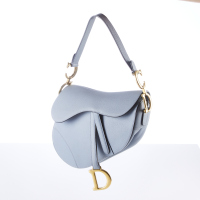 Christian Dior, Grey Leather Saddle Bag