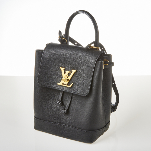 Louis Vuitton, Black Leather Lockme Backpack