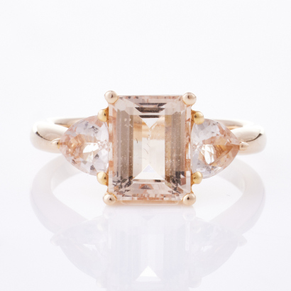 18ct Rose Gold, Modern, 2.88ct Morganite Ring - Near new