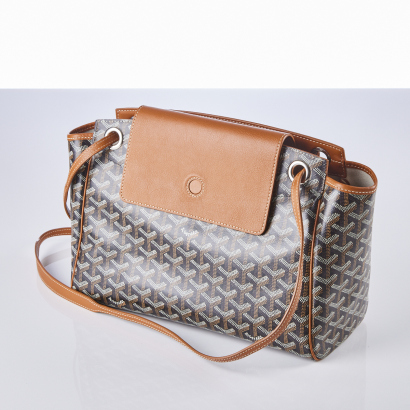 Goyard Rouette PM Tan/ Black Bag