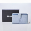 Chanel, Bifold CC Light Blue Caviar Leather Wallet and Box - As new - 2