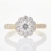 14ct Yellow Gold, 1.35ct Diamond Cluster Ring