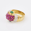 18ct Yellow Gold, Emerald, Ruby, Sapphire and Diamond Ring - 2