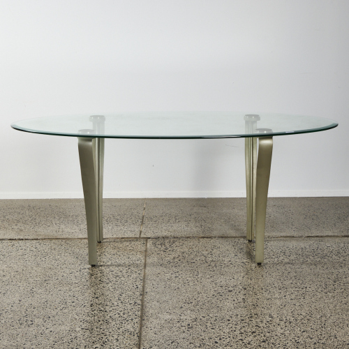 A Stephane Rondel Style Glass Dining Table