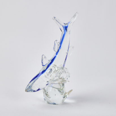 An Art Glass Shark Figure