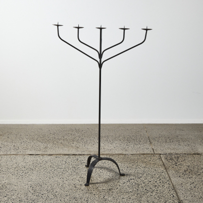 A Cast Iron Candle Stand