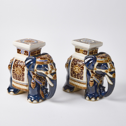 A Pair of Decorative Elephant Figures