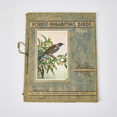 New Zealand Forest-Inhabiting Birds Vintage Book With Coloured Plate Prints