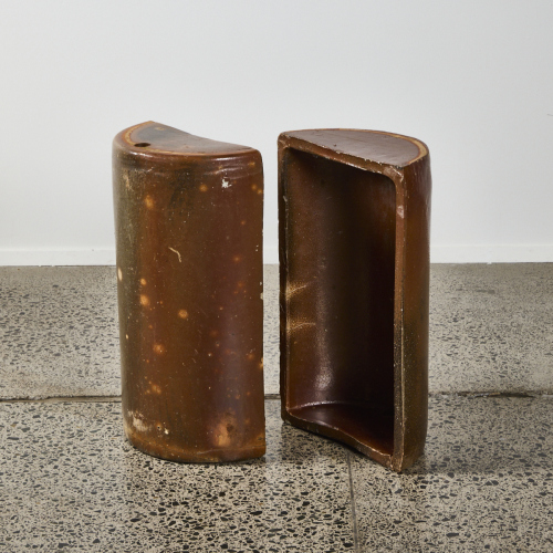 A Large Crum Brickworks Ceramic Pipe In Two Halves