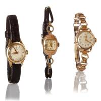 Three Ladies' Swiss Gold Plated Wristwatches, C.1950-1960s