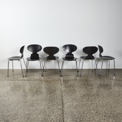 A Suit Of Six Fritz Hansen Ant Chairs