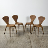 A Set Of Four Norman Cherner Style Rattan Dining Chairs - 2