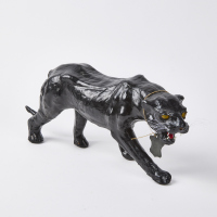 An Indian Made Leather Panther Figure