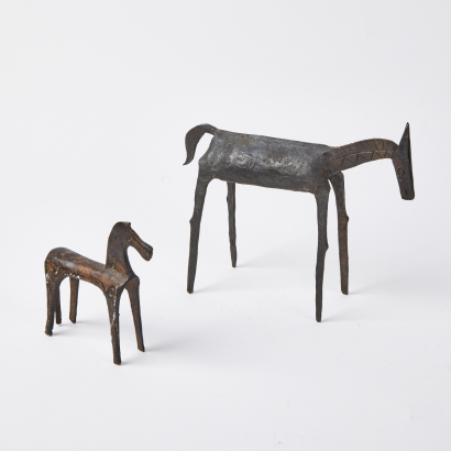 A Pair Of Decorative Metal Horses