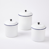 A Trio Of Swedish Made Kockams Enamel Canisters