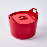 A Timo Sarpaneva Red Cast Iron Casserole For Rosenlew And Co Finland