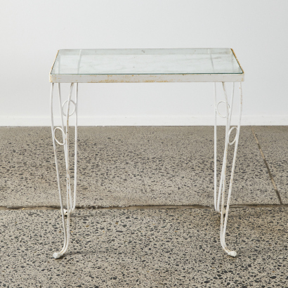 A Retro Formed Metal & Glass Table