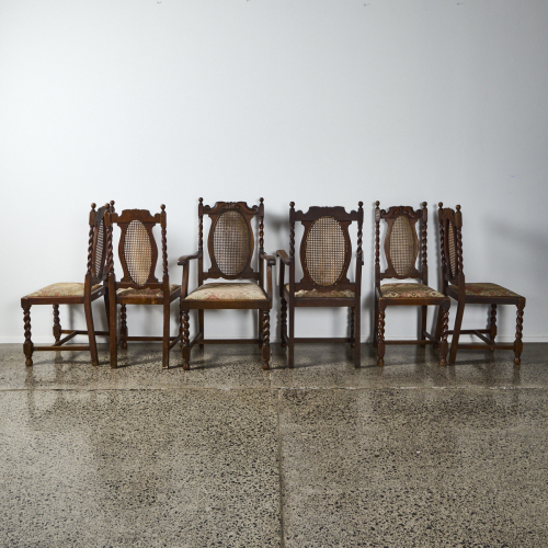 A Set Of Six Victorian Reproduction Chairs With Two Carvers By Neary C.1930