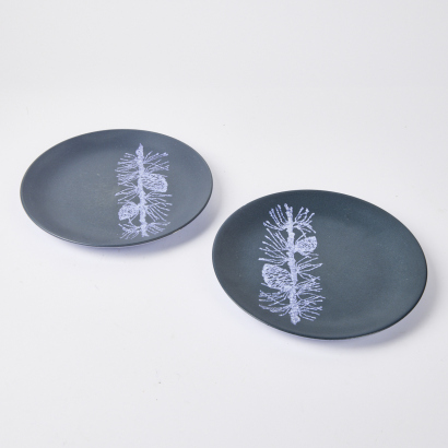 A Pair of 'Pine' Plates by Dorothy Torpe for Crown Lynn