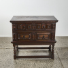 A Jacobean Style Fruitwood Chest On A Stand