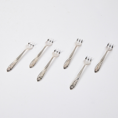 A Set of "Tradition" Pattern Silver Plated Oyster Forks