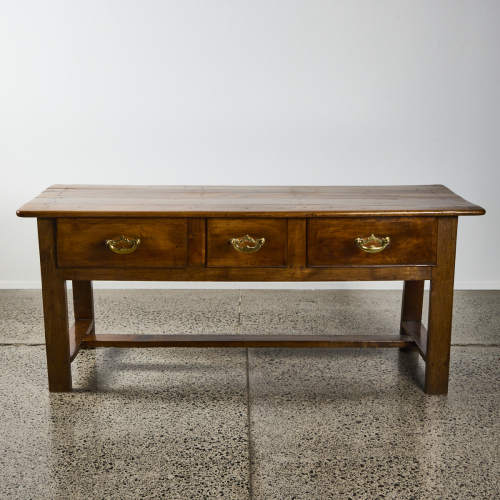 An Exceptional Cherry Wood Sideboard With Brass Handles