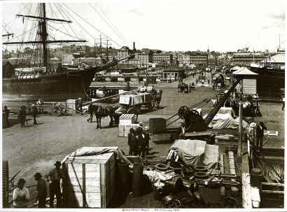 ARTIST UNKNOWN Queen Street Wharf, 8th February 1904