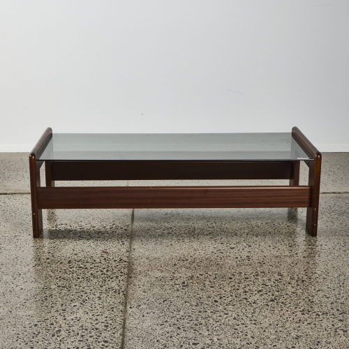 A Danske Mobler Wood & Glass Coffee Table