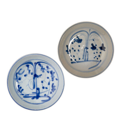 Two Early-Qing Dynasty Blue and White Dishes