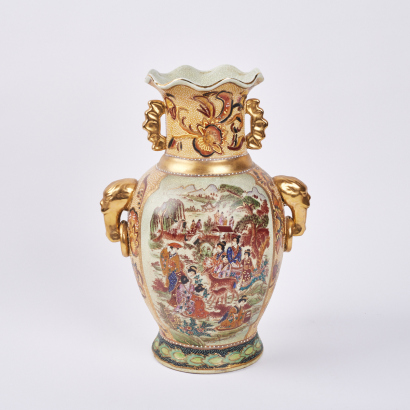 A Large Decorative Satsuma Vase