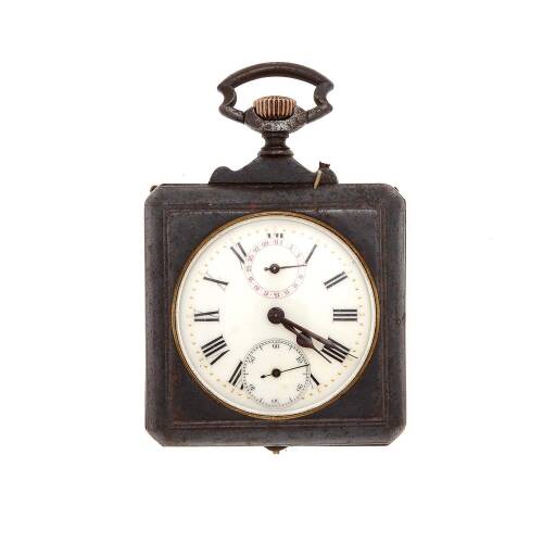 A Late-19th Century Swiss Gunmetal Watch/Clock