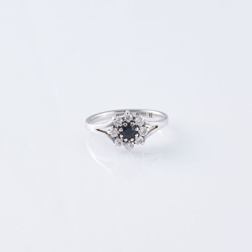 Platinum Sapphire and Diamond Ring