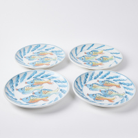 A Set of Four Fish Decorated Plates