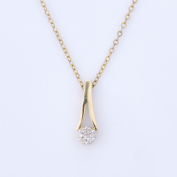 9ct Yellow Gold, .08ct Diamond Pendant on 9ct Plated Chain