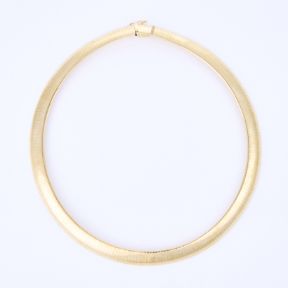 14ct Yellow Gold, Flat, 10mm Omega Choker