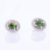 14ct White Gold, Green Sapphire / .22ct Diamond Earrings