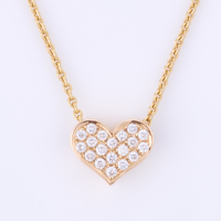 18ct Rose Gold, Modern, .20ct Diamond Heart Pendant